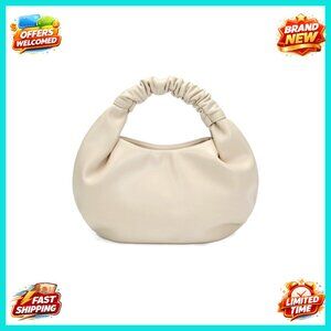 Soft Leather Mini Hobo Tote Clutch Cloud-Shaped Top Handle Bag Elegant